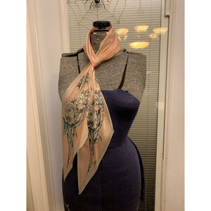 Women's Demaro Pink Floral Silk Scarf One Size